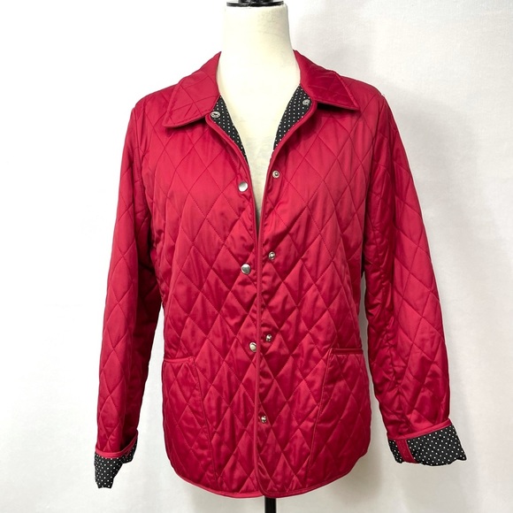 Diamond Quilted Jacket Poke Dots 